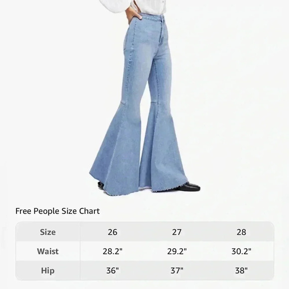 Free People Women's Just Float On Flare Bell Bottom HIGH RISE Jeans Size 27 - Picture 11 of 16